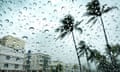 Rain on camera lens in Miami Beach