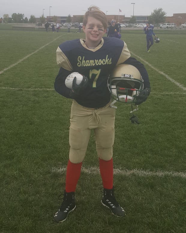 Kris Wilka in football uniform