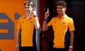 Oscar Piastri (left) and Lando Norris before the Azerbaijan Grand Prix