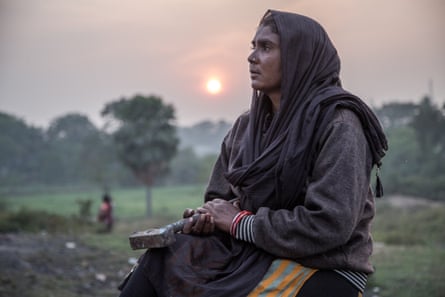 Devi sitting at sunset.