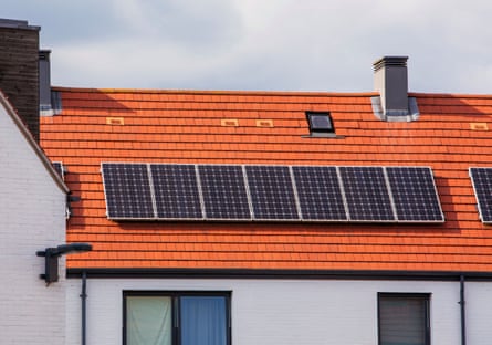 Solar panels on the roof of a house