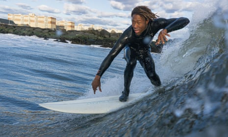 Paul Godette surfing at Rockaway Beach