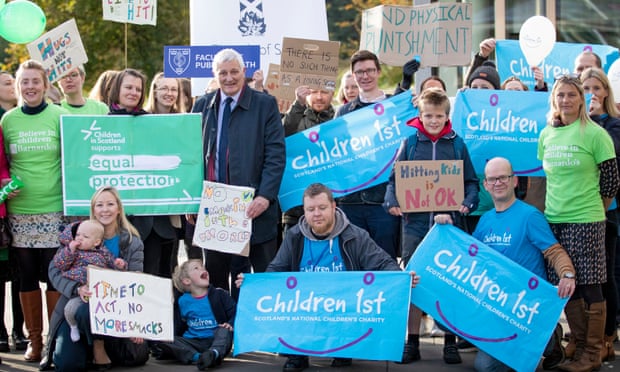 An anti-smacking rally outside the Scottish parliament