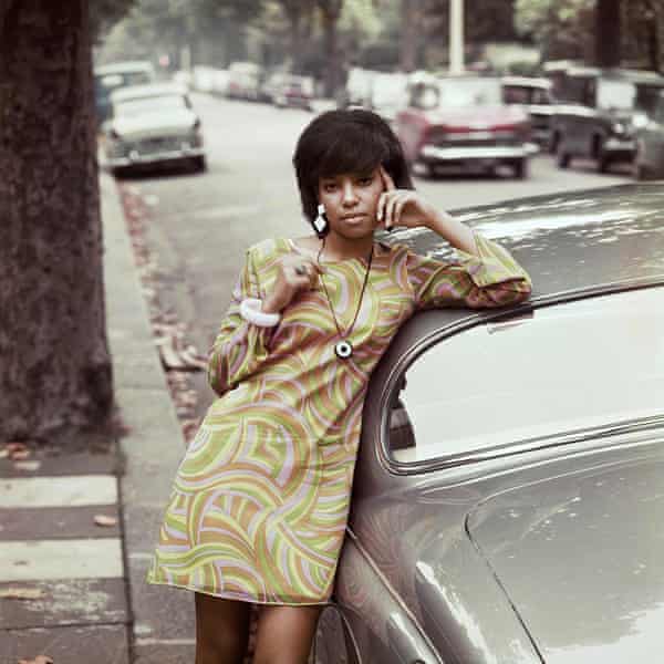 Drum Cover Girl Erlin Ibreck, London, 1966, from James Barnor’s Accra/London: a Retrospective.