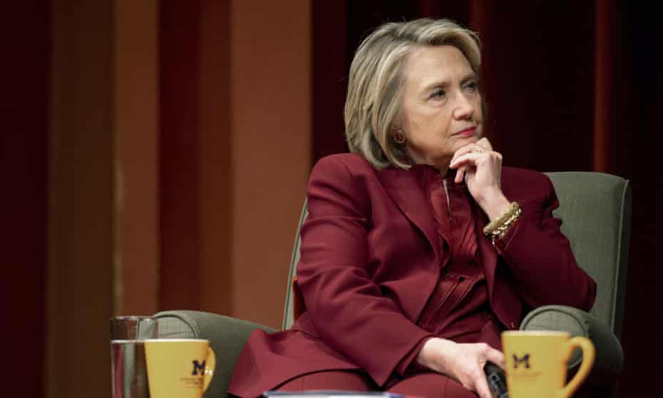 Hillary Clinton during a lecture on foreign policy at Rackham Auditorium, 10 October 2019 in Ann Arbor, Michigan.