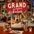 The cover of the book, showing Gromit at a typewriter, with Wallace holding a pot of tea in the background