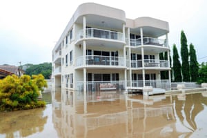 An apartment block partly submerged in flood waters. The recent downpour in Australia’s tropical north has seen some areas get a year’s worth of rainfall in a week