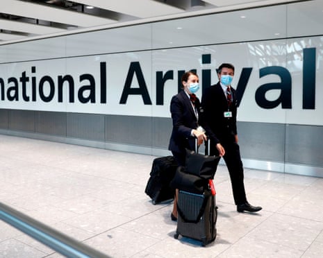 senior british airways crew at heathrow