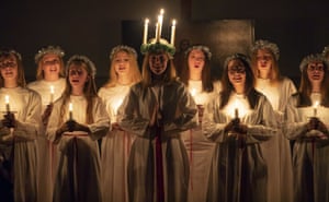 St.Petersburg, RussiaYoung women sing carols as they hold candles to celebrate St. Lucia’s Day in the Evangelical Lutheran Church of Saint Katarina. The Church was built in the 19th century by and for Swedish expatriates and it is usually called the Swedish church