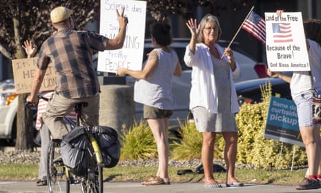 A protest in Moscow, Idaho. Christ Church is seeking to increase its power and influence in the town as part of an aim of creating a theocracy in America.