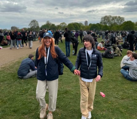 Charlotte and her son Billy Caldwell at a park in London.