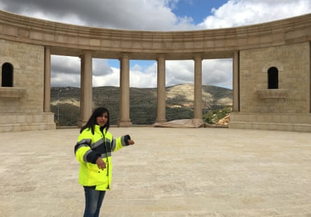 Civil engineer Shadia Jaradat pauses on a tour of Rawabi.