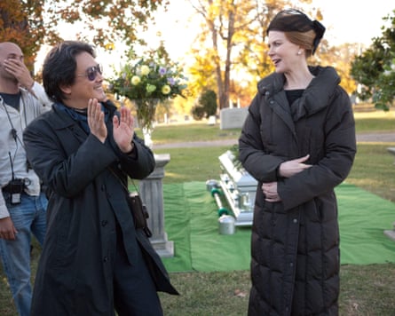 Park Chan-wook and Nicole Kidman on the set of Stoker