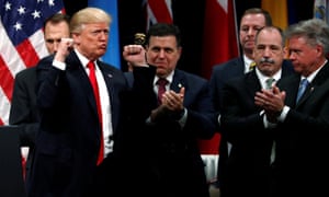 Donald Trump at a  graduation ceremony at the FBI Academy in Quantico, Virginia