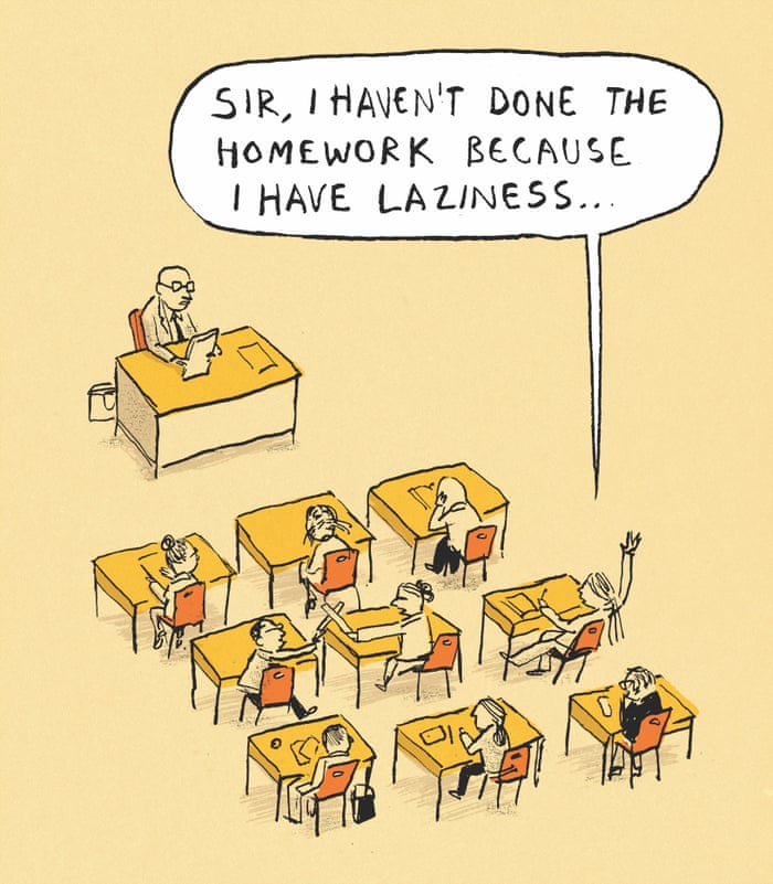 Cartoon Doing Homework