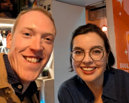 Closeup of Josh and Rachel inside