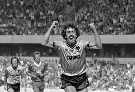 Geoff Palmer celebrates his goal against Liverpool on the opening day of the 1983-84 season