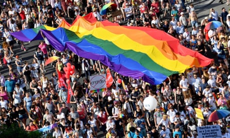 Budapest’s last Pride march in 2019, attracting 20,000 people. Organisers say this year’s march will be much bigger