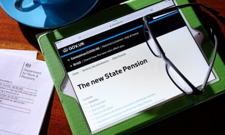Picture of a tablet device showing the gov.uk pension advice site
