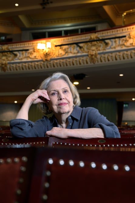 Anne Reid poses for a portrait in a theatre