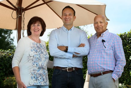 With his parents Miriam and Ashok, 2017