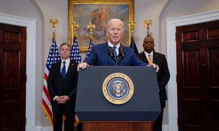 Biden with Tony Blinken and Lloyd Austin at the White House on Wednesday.