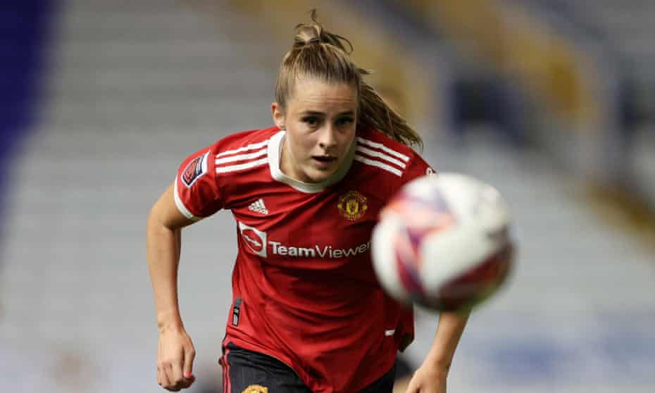 Ella Toone in action for Manchester United at Birmingham in the Women's Super League this season.