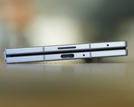 The USB-C charging port of the Samsung Galaxy Z Fold 8.