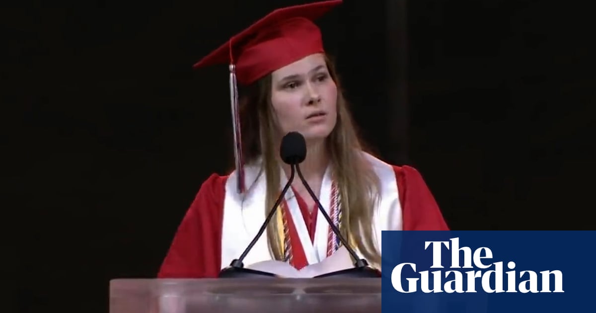 ‘A war on my body’: Texas valedictorian goes off script over new abortion law – video