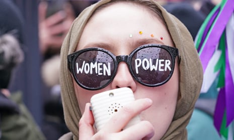 An activist at the Million Women Rise march in London last weekend.