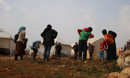 Syrian children at a camp.
