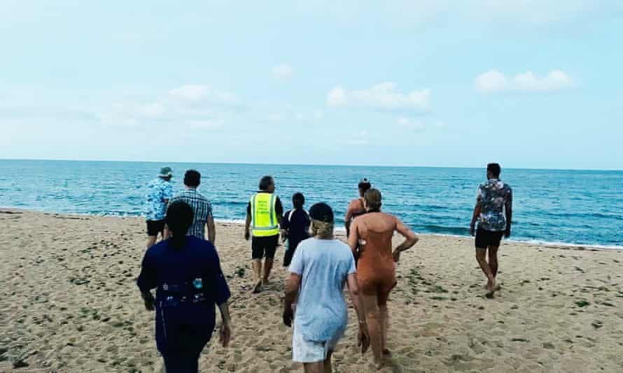 Natasha Cica on Magnetic Island with volunteers helping sea turtles