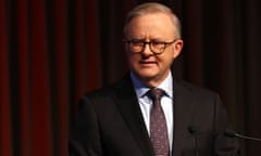 Prime minister Anthony Albanese at the Victorian Labor state conference