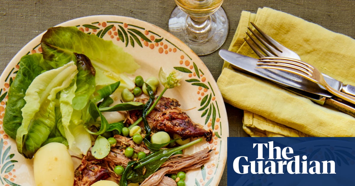 Lamb with peas and broad beans, caponata and vignarola: Conor Gadd's recipes for Italian-style spring vegetables