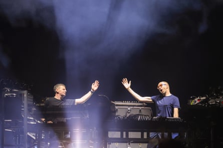 Ed Simons (left) and Tom Rowlands of the Chemical Brothers performing at Coachella in California earlier this month.