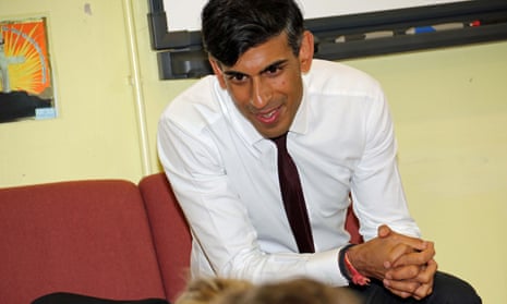 Rishi Sunak visits a school last September in his constituency