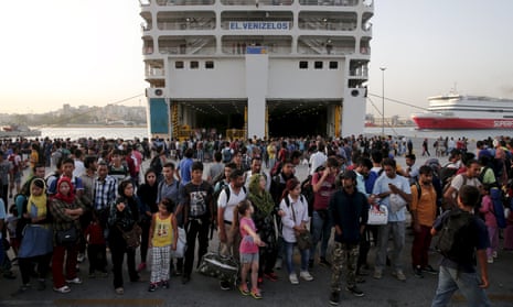 Refugees at the port of Piraeus, near Athens in September 2015