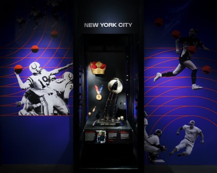 A showcase of the city’s local pride and civic identity, the New York City display is home to pieces from local professional sports teams.