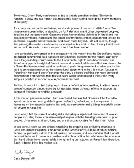 Denyer's statement