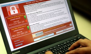 WannaCry ransomware on a laptop