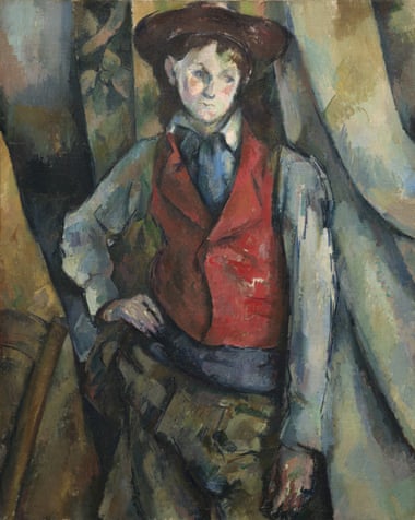 Detail from Boy in a Red Waistcoat 1888-90 by Paul Cézanne.