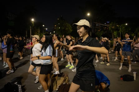 A group of young women dancing