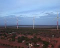 Wind turbines in Serra do Mel, Brazil