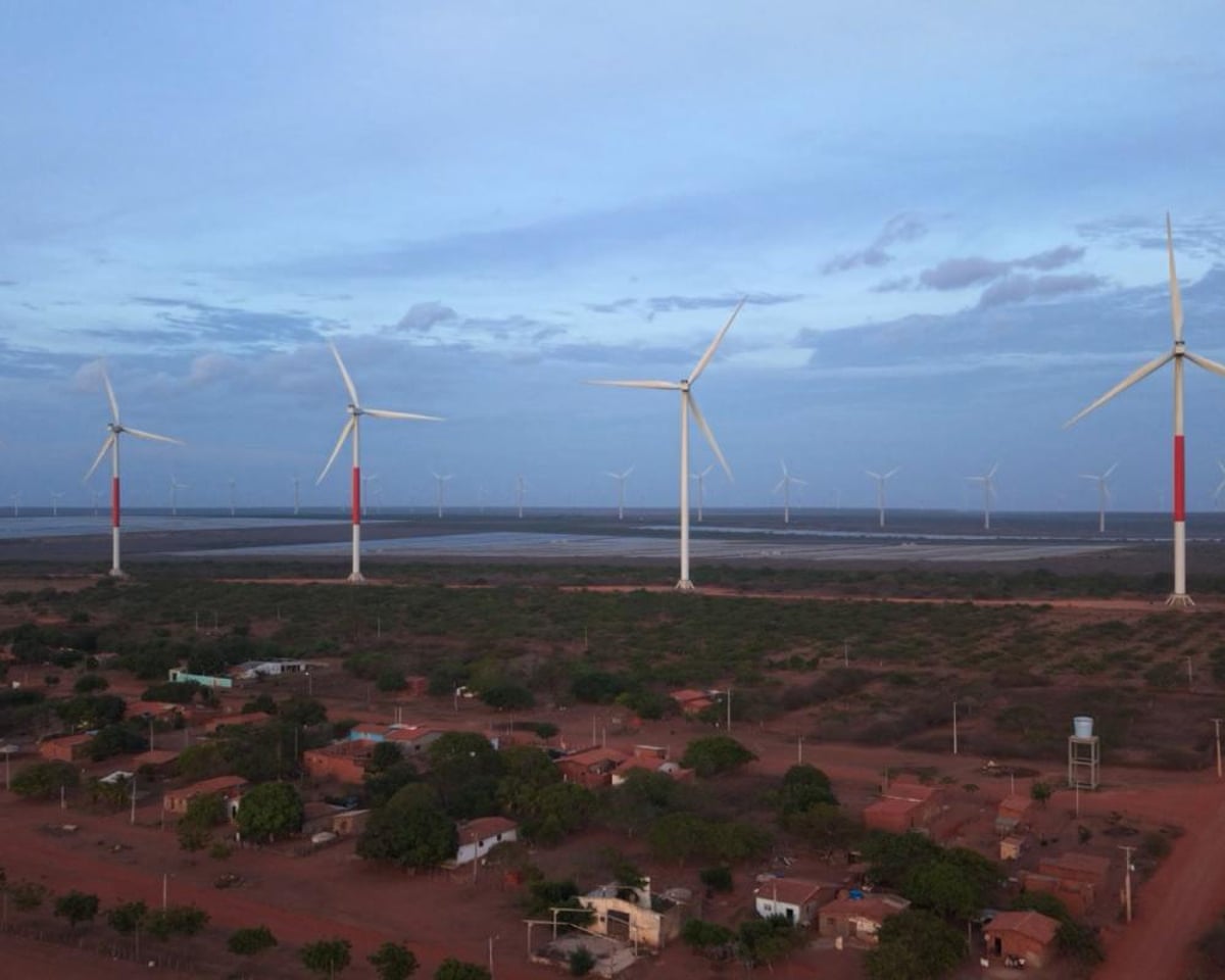 Wind turbines in Serra do Mel, Brazil