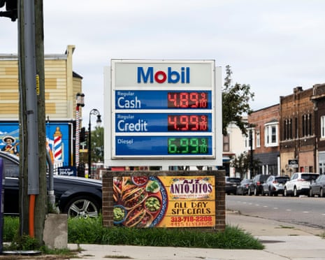 gas prices at a gas station