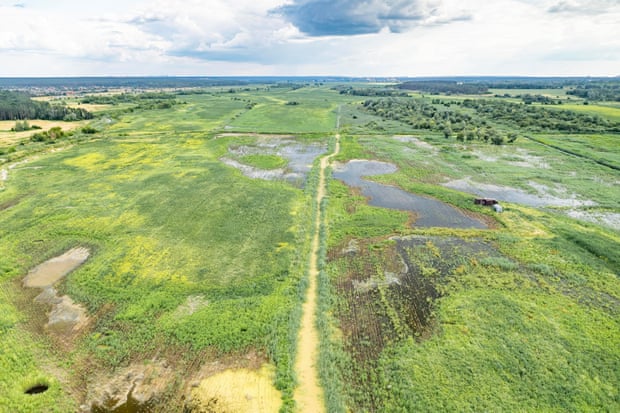 Since Ukrainian forces breached the dam to reflood the Irpin River, irrigation channels near the town of Rakivka have been overflowing.