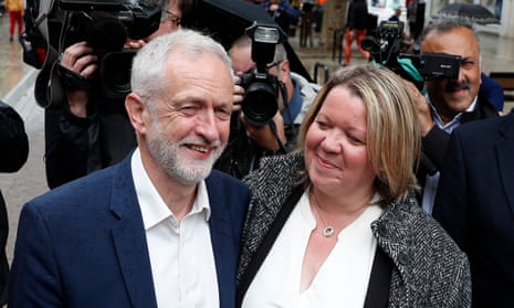 Jeremy Corbyn congratulates Peterborough’s new Labour MP Lisa Forbes. 