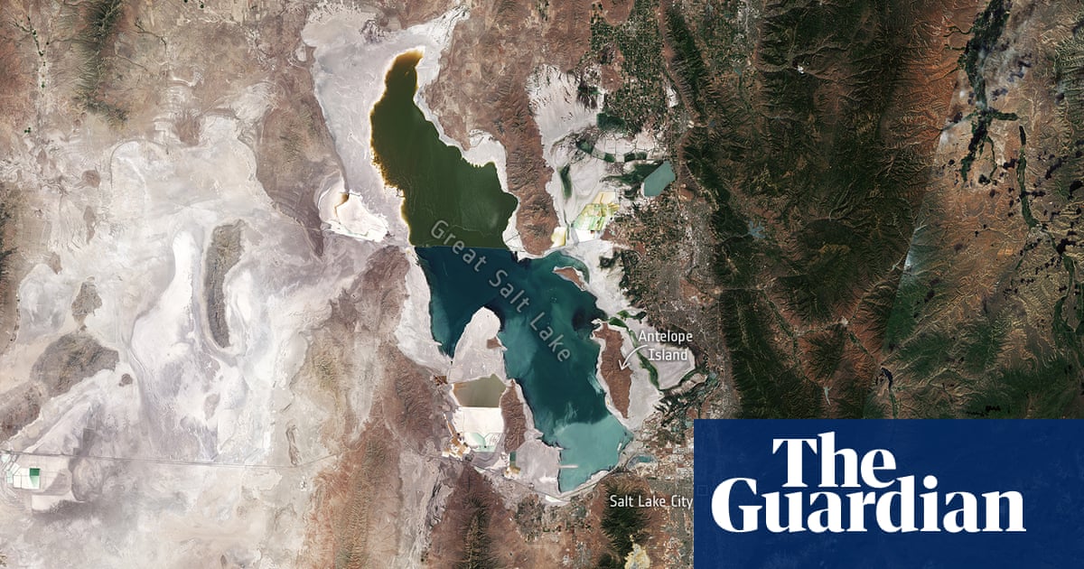 Satellite images reveal shrinkage of Utah’s Great Salt Lake