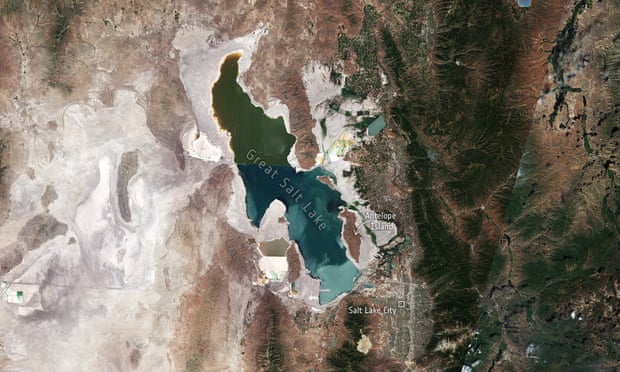 The Great Salt Lake dropped to its lowest recorded water level last month