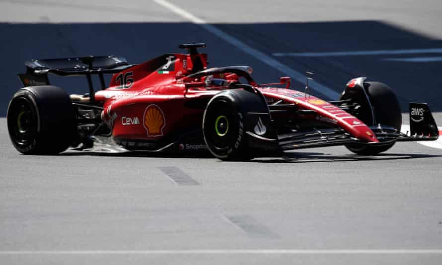 Out: Ferrari’s Charles Leclerc with engine problems.